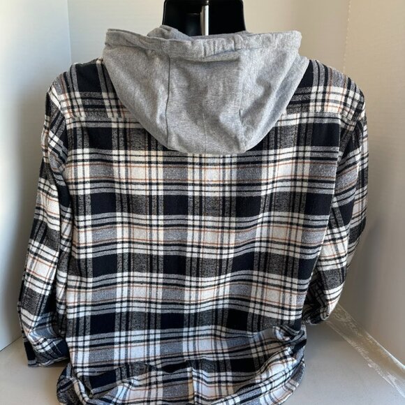 RSQ Men's Hooded Flannel Shirt - Picture 2 of 4